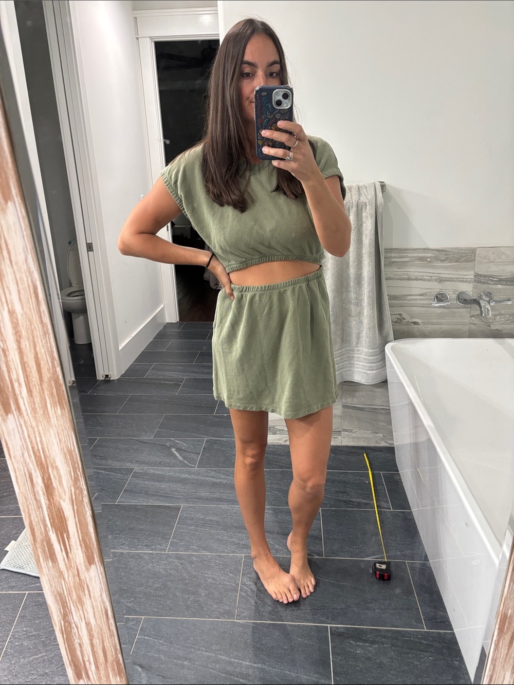 Aerie mini sweatshirt dress with cutout